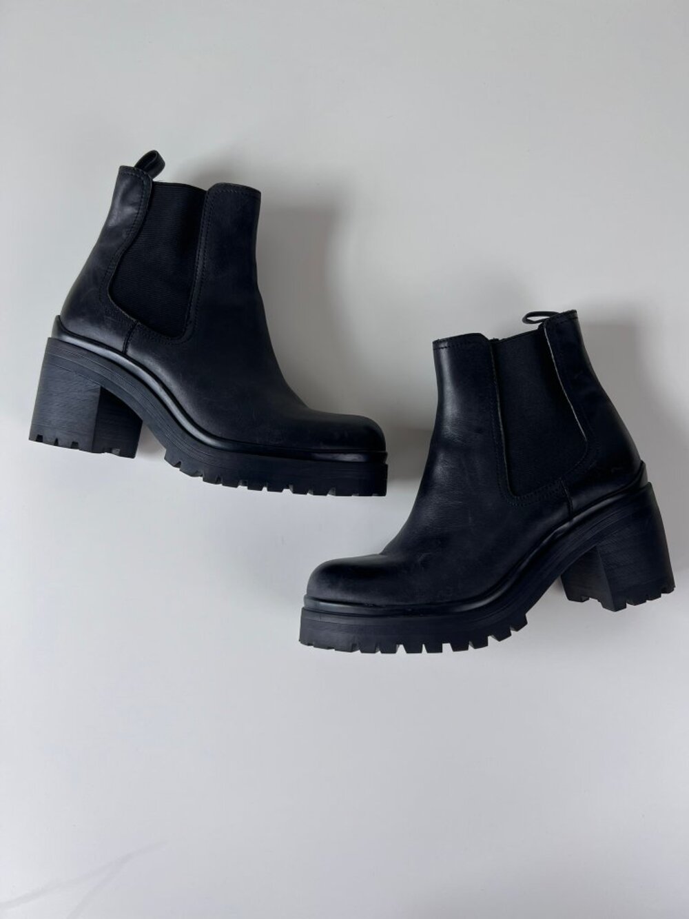 Jeffery Campbell Black Faux Leather Ankle Boots size 10